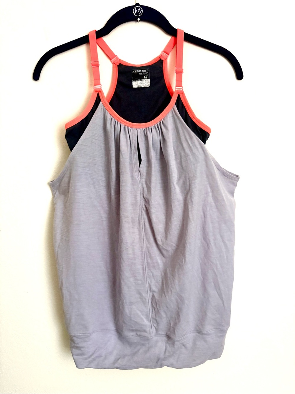 Icebreaker GT Sports Bra Spirit Running Top 96% Merino Wool Sz L